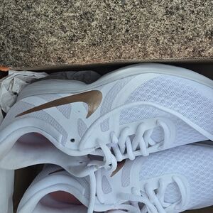 Nike White and Gold Sneakers